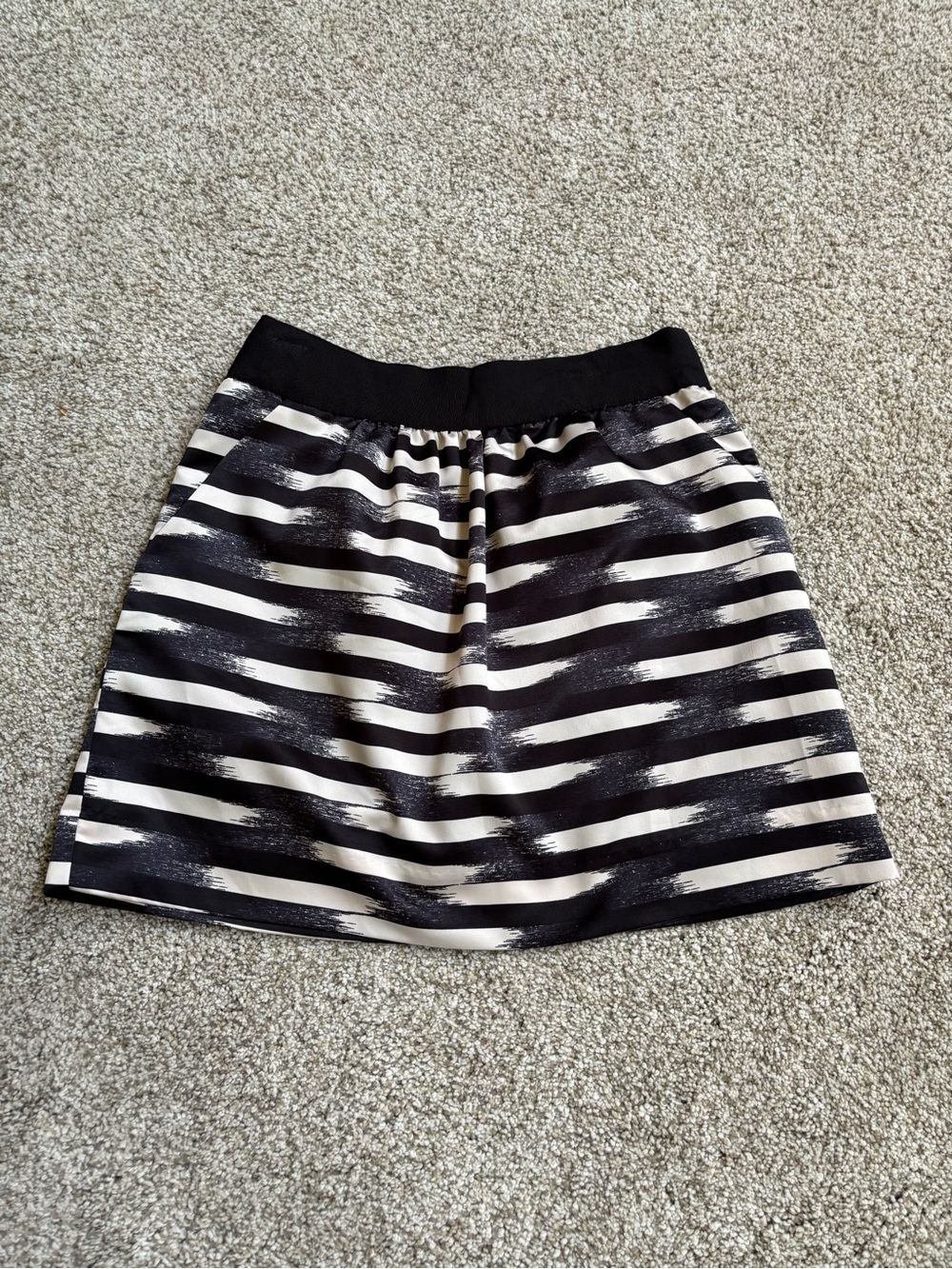 GAP Striped Black and White Circle Skirt